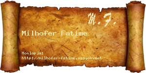 Milhofer Fatime névjegykártya